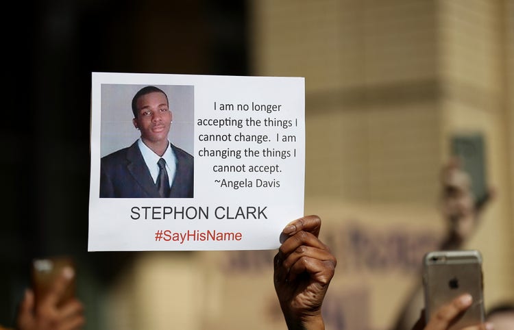 Poster of the late Stephon Clark
