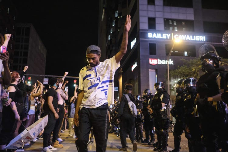 protesters in Columbus, Ohio