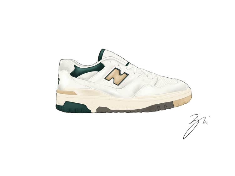 Aime Leon Dore x New Balance 550 in “Natural Green”.