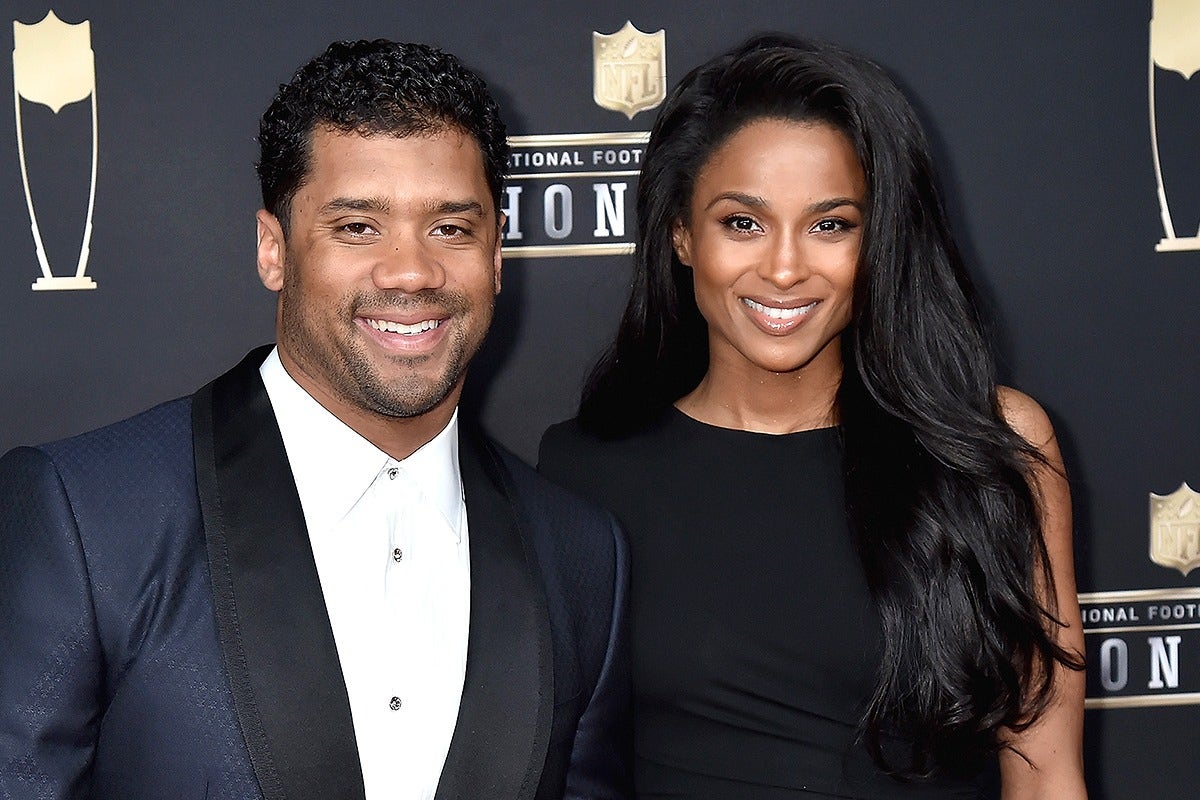 Russell and Ciara Wilson visit Denver children’s hospital