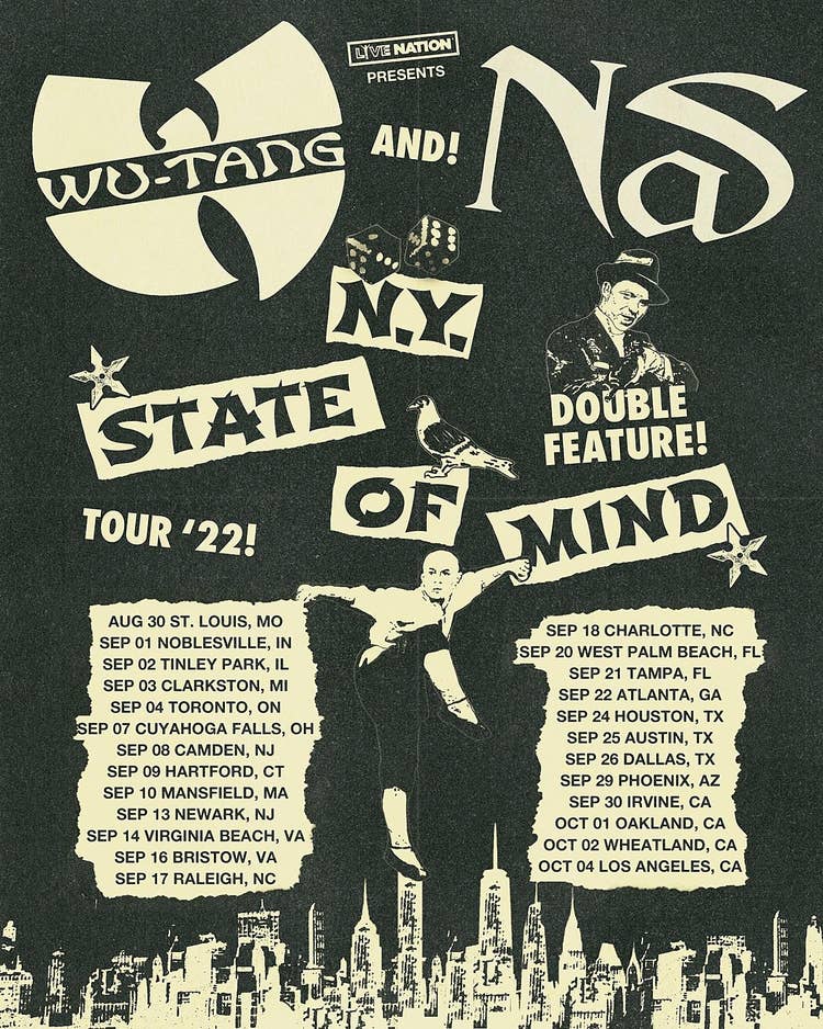 Nas and Wu-Tang Clan announce 'NY State of Mind Tour' (BV presale for Newark)