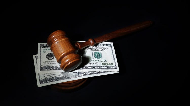 gavel and money