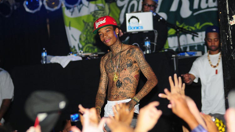 Wiz Khalifa performs during The Blog Era of hip hop circa 2010