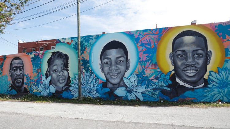 George Floyd, Breonna Taylor, Trayvon Martin and Ahmaud Arbery