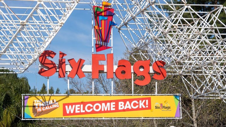 Six Flags sign