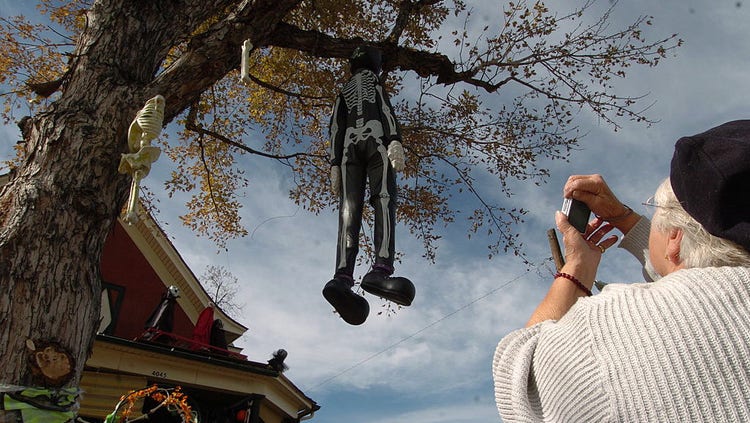 Halloween decoration in a tree