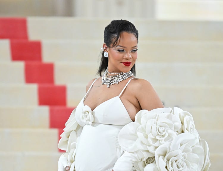 Rihanna attends The 2023 Met Gala Celebrating 'Karl Lagerfeld: A Line Of Beauty' at The Metropolitan Museum of Art on May 01, 2023 in New York City.